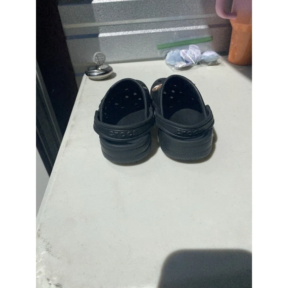 Crocs Baya Clog Kids Size C13 Black Slip On Water Shoes Sandals with Charms